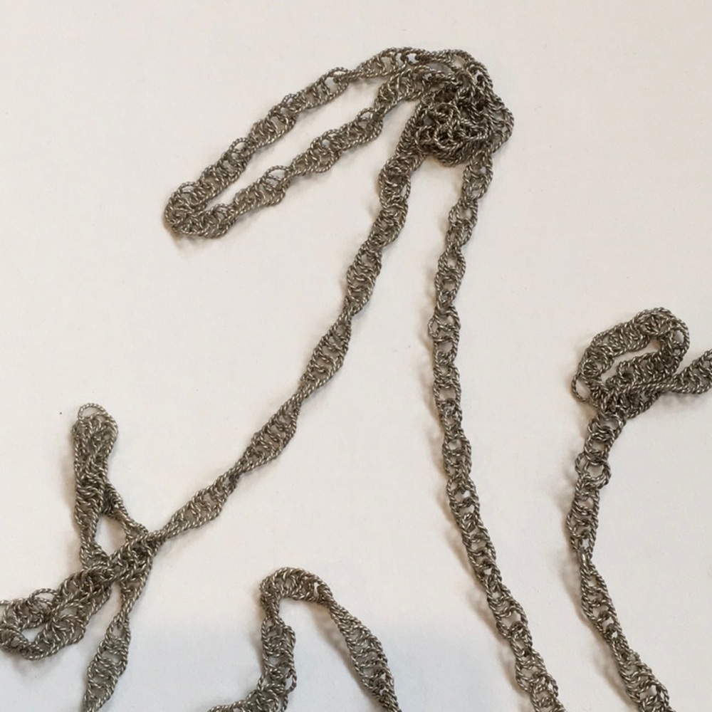 Vintage long silver necklace